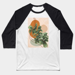 Mid Century Modern, Abstract Plant Illustration, Fiddle Leaf Fig Art Baseball T-Shirt